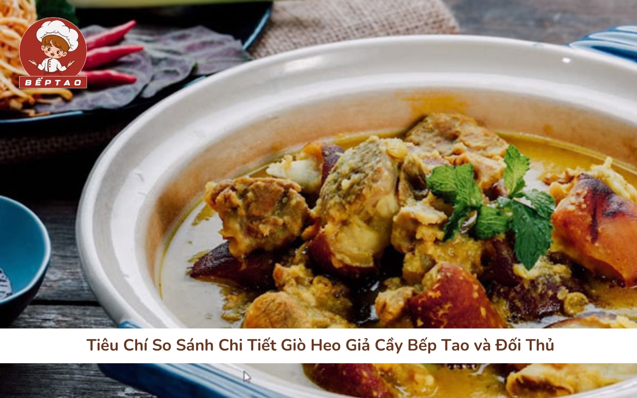 Tiêu Chí So Sánh Chi Tiết Giò Heo Giả Cầy Bếp Tao và Đối Thủ