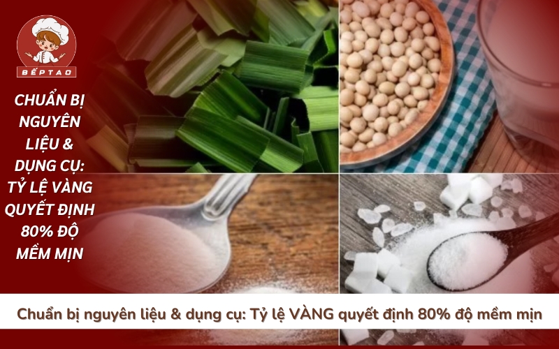 Chuẩn bị nguyên liệu & dụng cụ_ Tỷ lệ VÀNG quyết định 80% độ mềm mịn